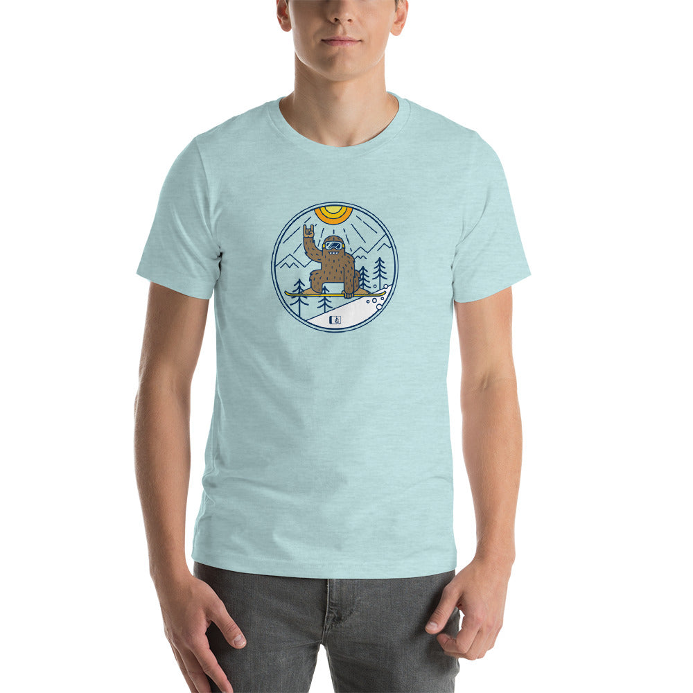 Shred Squatch Bigfoot T-shirt  (DTG: Delayed Ship)