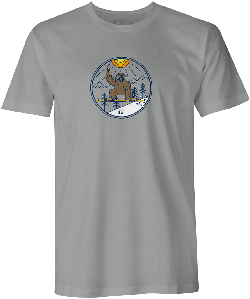 Shred Squatch Bigfoot T-shirt  (DTG: Delayed Ship)